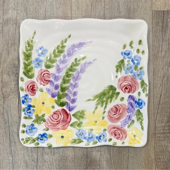 TableTops Gallery JARDIN Platter Hand Painted  Hand Crafted Serving Kitchen - Picture 1 of 8